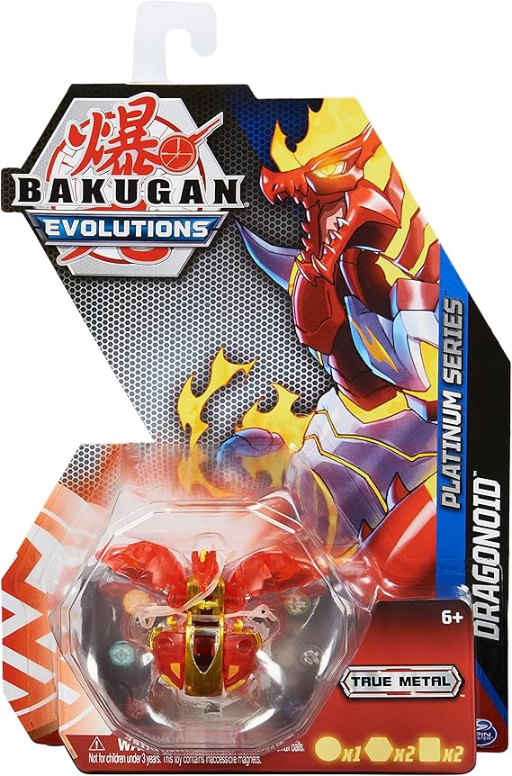 BAKUGAN 'Evolutions' Platinum Series Dragonoid Pack of 1 Ball with Metal Core for More Penetration