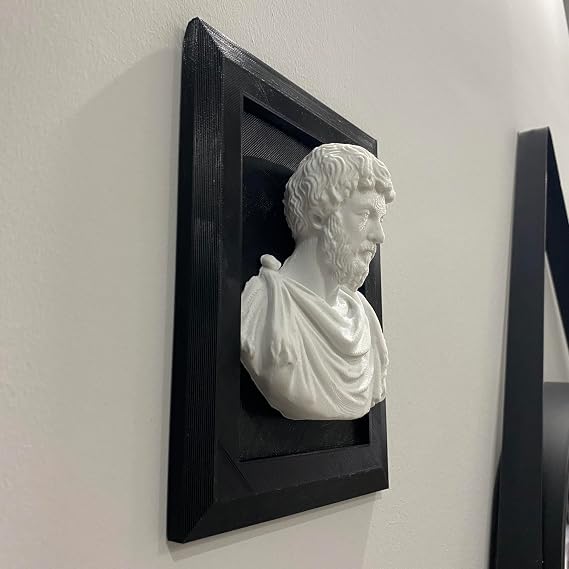 Roma İmparatoru Marcus Aurelius Antoninus Çerçeveli Duvar Büstü Marcus Aurelius Duvar Dekorasyonu