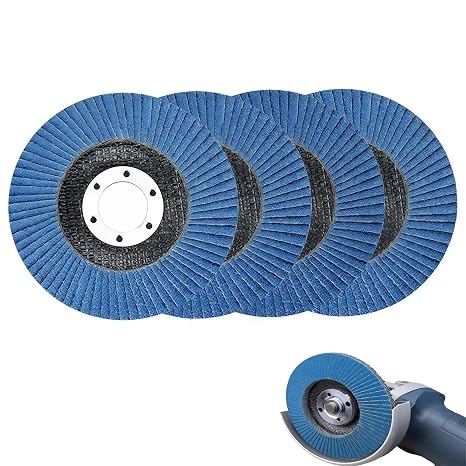 4 Pack 115 mm Flap Discs 40/60/80/120 Grit - For 22 mm Angle Grinders