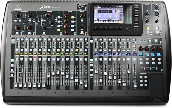 Behringer X32 40-Input, 25-Bus Digital Mixing Console with 32 Programmable Midas Preamps, 25 Motorized Faders, Channel LCD's, 32-Channel Audio Interface and iPad/iPhone* Remote Control