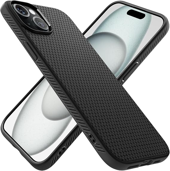 Spigen iPhone 15 Plus ile Uyumlu Kılıf Liquid Air Matte Black - ACS06650