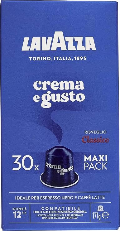 Lavazza, Crema e Gusto Classico, 30 Coffee Pods Nespresso Compatible