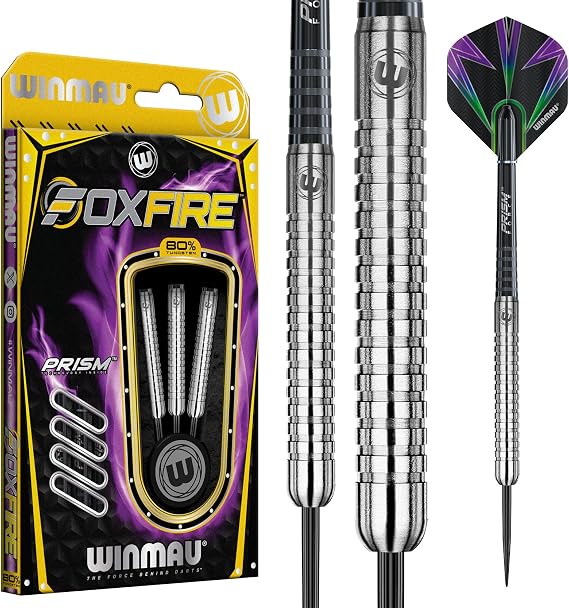 WINMAU | Foxfire | Steel Tip | Torpedo or Parallel | 80% Tungsten Darts Set