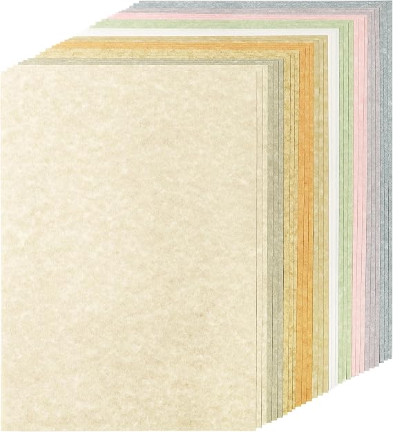 30 Sheets Parchment CardStock 10 Colors 100gsm Printable Paper A4 Size