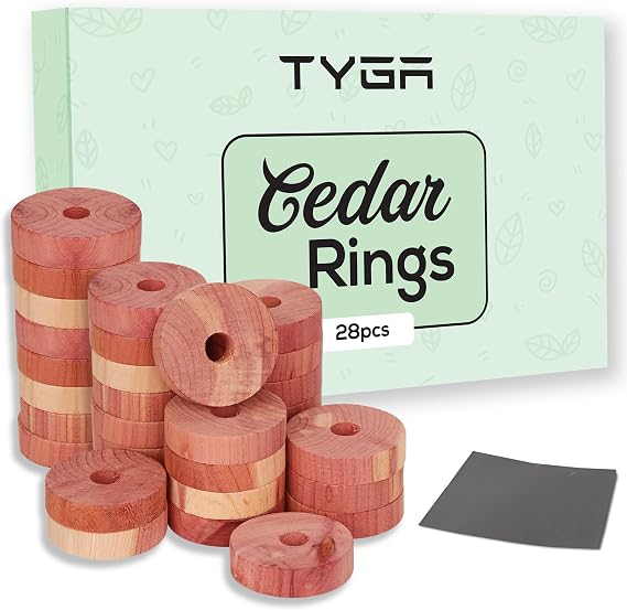 TYGA 28 Cedarwood Rings 100% Natural Moth Repellent