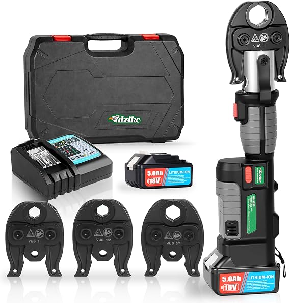18V Cordless Electric Hydraulic Pipe Crimper with 3 Jaws