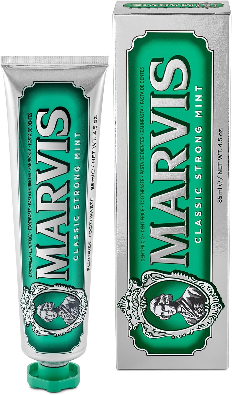 Marvis Classic Strong Mint Toothpaste 85ml Toothpaste with Flavor Guarantee Toothpaste for a Revitalizing and Lasting Freshness