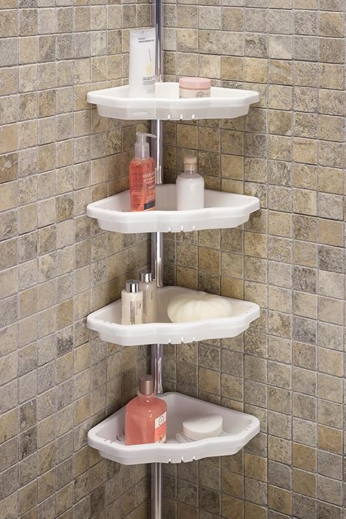 Primanova Banyo Köşe Rafı, Aluminyum, Beyaz