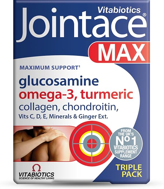Jointace Max - Maximum Joints & Cartilage Support - Includes Turmeric, Glucosamine & Chondroitin, Omega-3, Ginger & Collagen