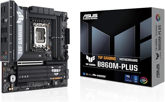 ASUS TUF GAMING B860M-PLUS Intel B860 LGA1851 DDR5 8800 DP HDMI Type-C 3x M2 USB3.2 Gen 2x2 AURA RGB 2.5Gbit LAN mATX 12+1+2+1 Güç Aşamaları, 1xGen5 M.2, Ready for Advanced AI PC