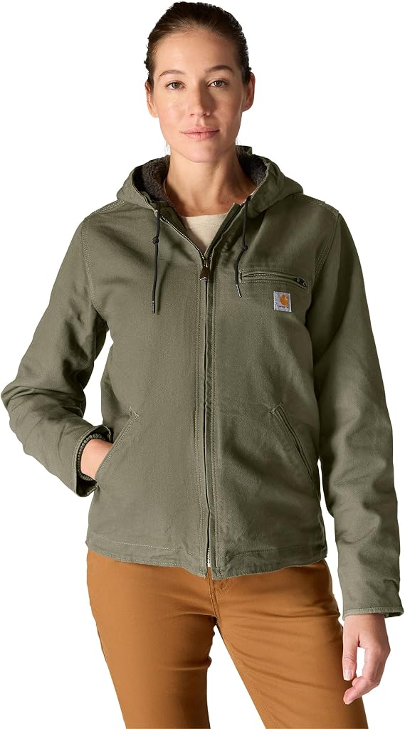 Carhartt Women's Loose Fit Washed Duck Sherpa Lined Jacket