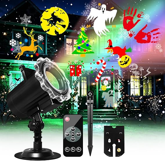 64-Pattern Halloween Christmas Projector Outdoor Indoor