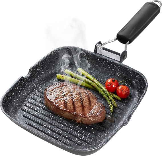 briebe Black Titanium Grill Grill Stripes,Induction,Non-stick Titanium