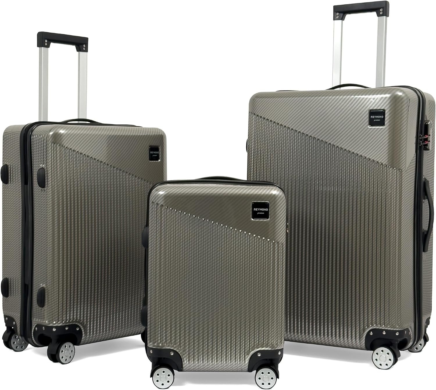 Reymond Bagage Polycarbonate Venus Aurora Series, Roue silencieuse bidirectionnelle, Poignée de traction télescopique, Valise de voyage, Ensemble Gold-3