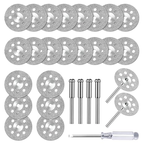 Flintronic Pack of 24 Diamond Cutting Discs 22 mm Mini Perforated Cutting Discs