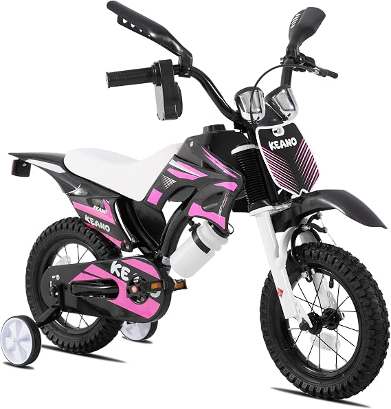 Keano 12インチ モトクロス キッズバイク 2~4歳用 補助輪用 ピンク