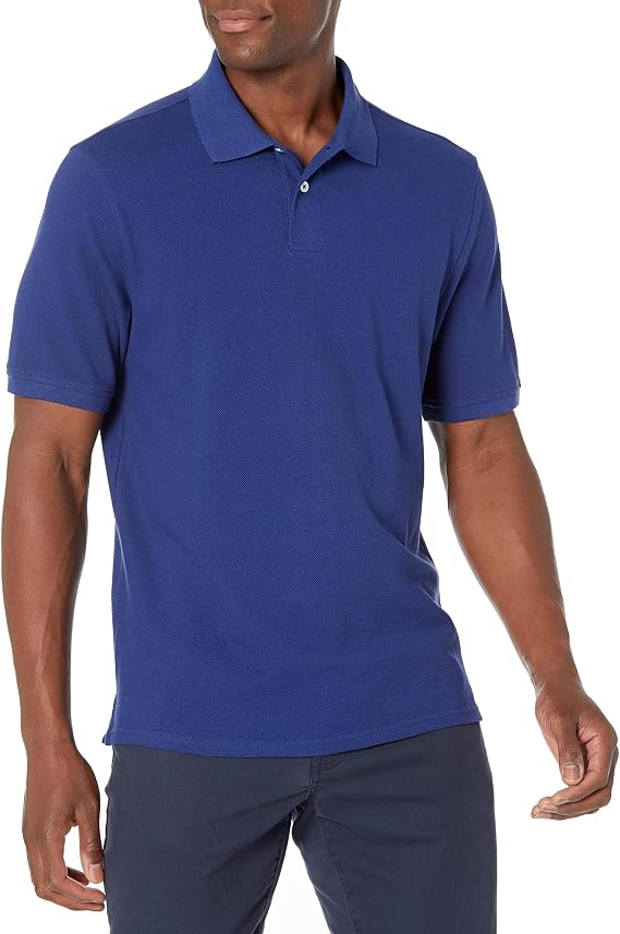 Amazon Essentials Men's Regular-Fit Short-Sleeve Cotton Piqué Polo Shirt (Available in Big and Tall)