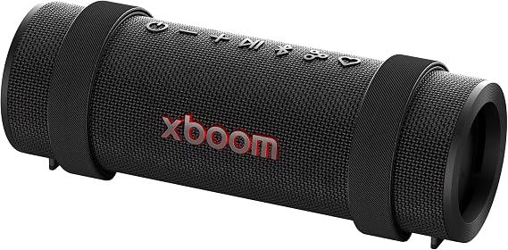 LG xboom Grab Core by will.i.am, xboom Signature Sound, Portable Bluetooth Speaker, up to 19 Hours of Playback, IP67 Dust and Water Resistant, MIL-STD 810H Durability, Adjustable Carrying Strap