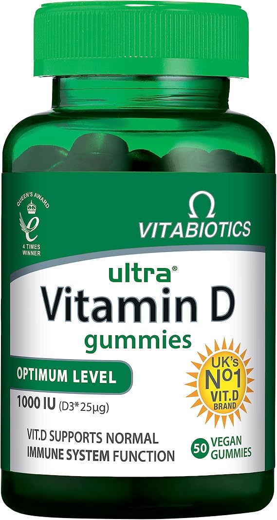 Vitabiotics Vitamin D3 Gummies 1000IU, Vegan Vitamin D3, 50 Gummies