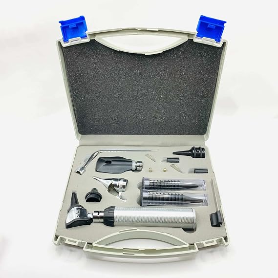 Professional Ear, Nose and Throat Diagnostic Set with Case, Medical Examination Kit