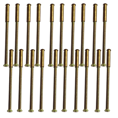 M3 x 50mm Door Handle Through Bolts Slotted Sleeve Brass – Pack of 20