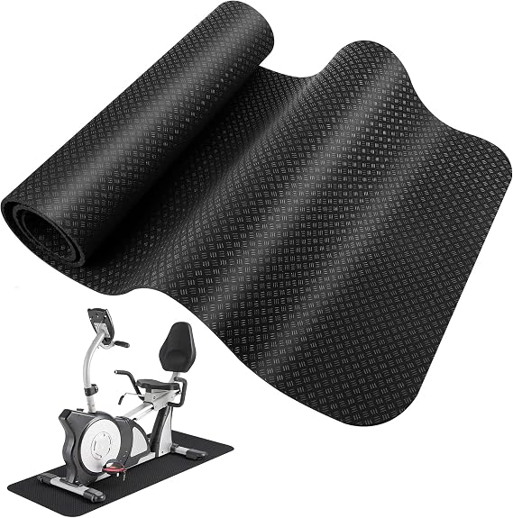 43*120cm Treadmill Mat Floor Protector, Anti Vibration Turbo Trainer Mat, Non-Slip Double-Sided Silicone Exercise Mats Thick, Stable Gym Floor Mats for Fitness Equipment, Indoor Cycling, Home