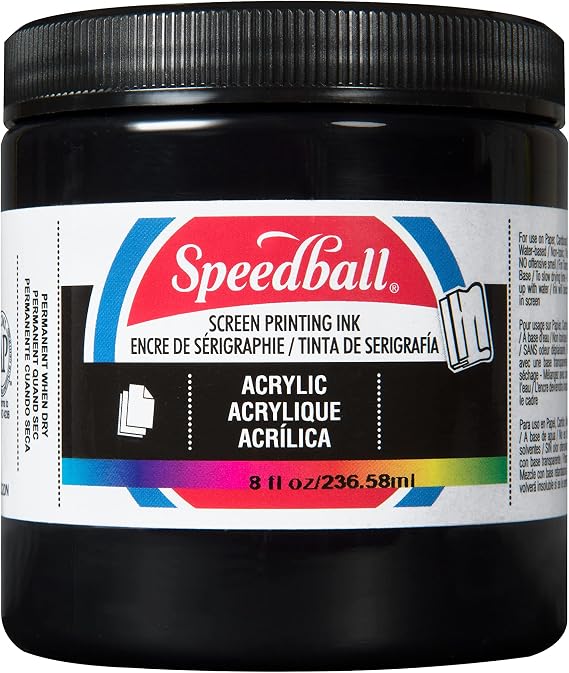 Speedball Acrylic Screen Printing Ink, 8-Ounce, Black