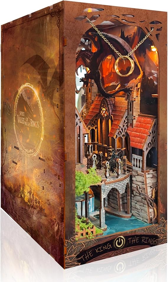 DIY Book Nook Kit with LED Light Fantasy Miniature Dollhouse
