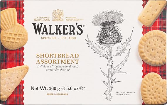 Walker's Shortbread Assortment, Butter Shortbread, Scottish Biscuits, 160g