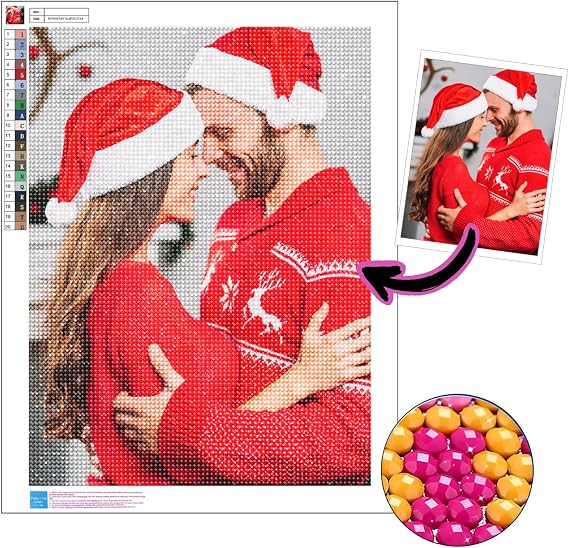 Dr Custom Diamond Art Painting Kit, 5D DIY Diamond Fun Personalize with Your Photo, Ideal for DIY Art Lovers, Full Drill 5D Crystal Art for Adults