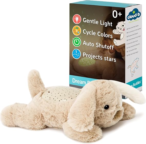 CLOUD B Calming Mini Nightlight Star Projector | Gentle Brightness | 3 Colors | 1 Constellation | Auto-Shutoff | Dream Buddies Patch the Puppy