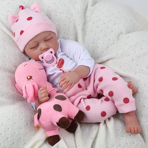 ZIYIUI Reborn Baby Doll 22 Inch 55 cm Lifelike Soft Silicone Vinyl Sleeping Simulation Reborn Babies Girls Baby Dolls Toddler Girl Boy Toy Gift