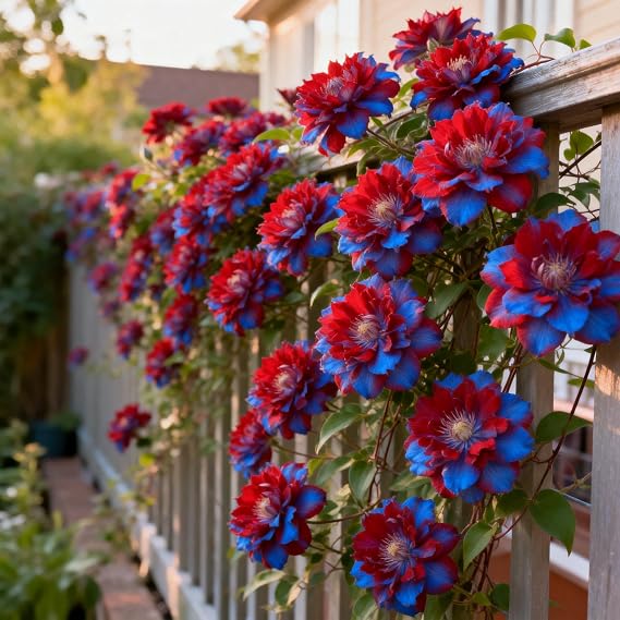 Perennial Clematis Bulbs&amp;Climbing Flowers-Rare and Beautiful Clematis Plants in Bulk- Planting for Stunning Garden Displays-4bulbs-D