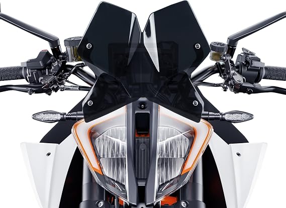 Motorcycle Windshield Wind Deflector Double Bubble Windproof Flyscreen Protector w/Bracket Front Fairing Compatible with K.T.M 1290 Super Duke Superduke R SuperdukeR 2020 2021 2022 2023 (Smoke)
