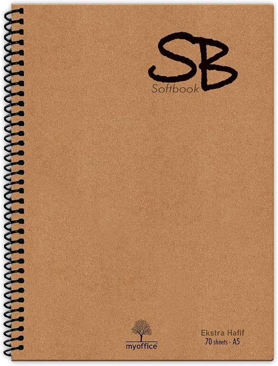 Etika SB A5 140 Sf. Defter Kraft Kapak Spiralli Hafif Kağıt KARELİ 70 Yp.
