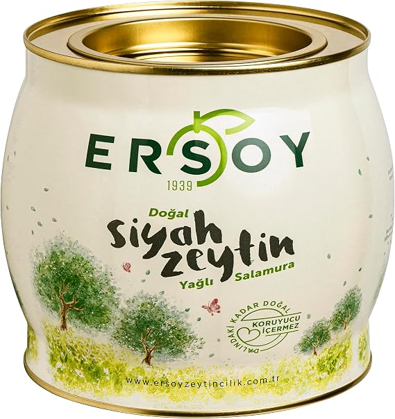 Ersoy Doğal Siyah Zeytin, Gemlik XL Kalibre 201-230, 2 kg