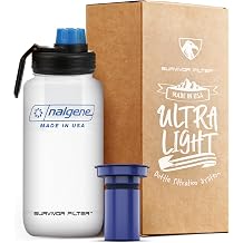 Survivor Filter - Americana Ultra Light | USA Made BPA-Free Portable Water Bottle Filtration System, for Camping & Hiking or Travel & Fitness