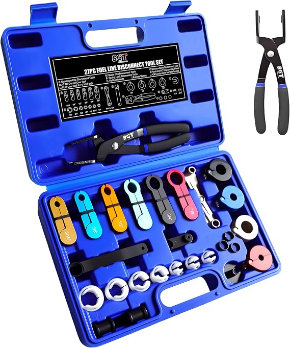 SGT 27pcs Fuel Line Disconnect Tool Set with Fuel and AC Disconnect Pliers