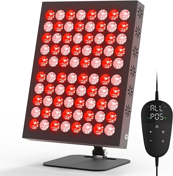 Red Light Lamp Infrared Lamp Panel Red Light Panel with 80 LEDs (Black) [Energy Class F]
