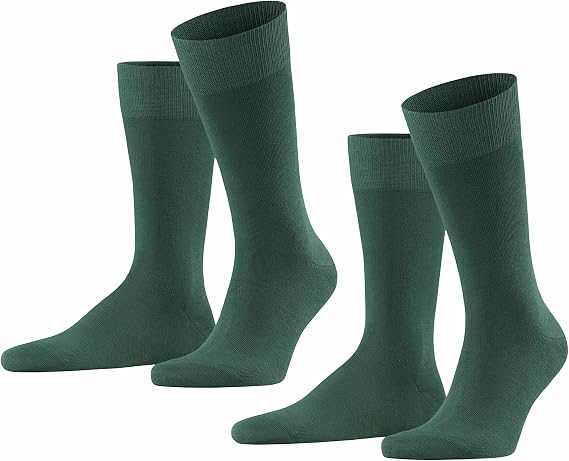 Falke Mens Happy 2-Pack Socks Breathable Cotton Flat Seam Extra Soft