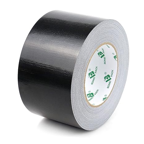 BOMEI Pack 50 m x 75 mm Duct Tape Black Waterproof Extreme Duct Tape Hand Tearable Gaffa Tape Duct Tape