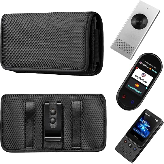 Language Translator Device Holster Case, Nylon Pouch Holster with Belt Clip Carrying Case Compatible with Enence Pro/BSTBOO Z8 A20/ Funny Panda T21/ ACODO Z5/ Fluentalk T1 Language Translator