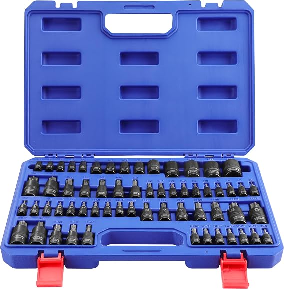 WORKPRO 60-Piece Master Torx Socket Set, 1/4", 3/8", 1/2" Drive