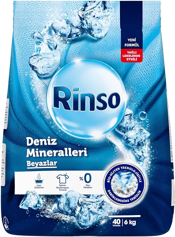 Rinso Toz Çamaşır Deterjanı Deniz Mineralleri Beyazlar İçin 6 KG