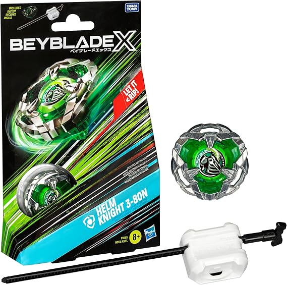 Beyblade X Starter Pack - F9581 - Spinning Top & Launcher Pack - Helm Knight 3-80N