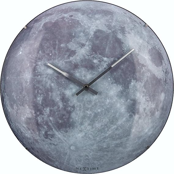 NeXtime wall clock "MOON DOME", very silent, moon, glowing in the dark ø 35 cm