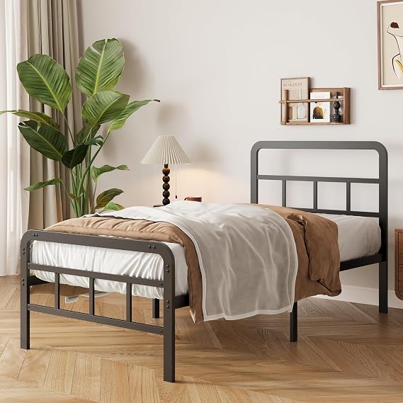 Yicensen Small Single Bed Frame with Headboard and Footboard
