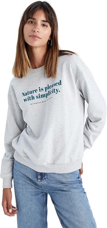 DeFacto Regular Fit Bisiklet Yaka Sweatshirt