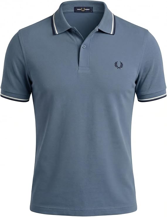 Fred Perry Double pointed polo shirt, black/ecru / dark caramel
