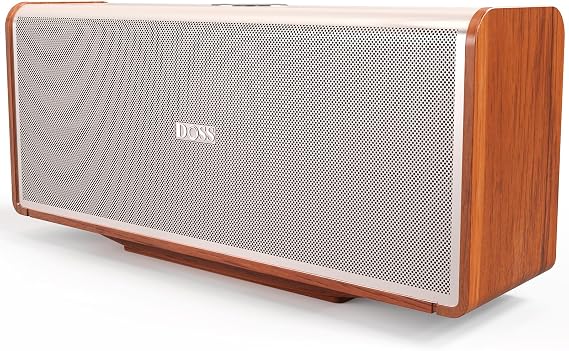 DOSS SoundBox Ultra Bluetooth Speaker with 2.1 Channel Audio, 80W Superior Sound with Deep Bass, 18H Playtime, Sleek Design-Top White Elephant, Christmas & Birthday Gift for Men, Women, Parents -Gold | 80W Powerful Sound, Wood-Grain Design, Dual DSP Tech, 18H Playtime, Elegant Living Room Decor, BT 5.3, Home & Office use